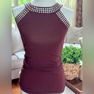 Silver Studded Trim Tank Style Top